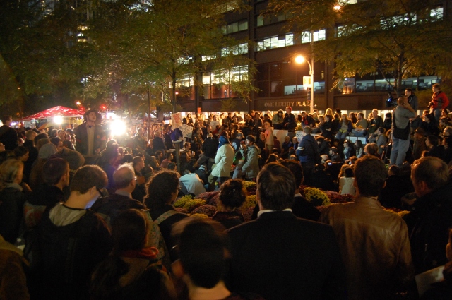 Zuccotti Park, 4 October 2011, by Bogieharmond under cc-by; #ows #occupywallst #occupywallstreet #occupy #globalchange